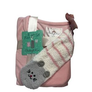 Pink Pajama Set with Cat Socks
